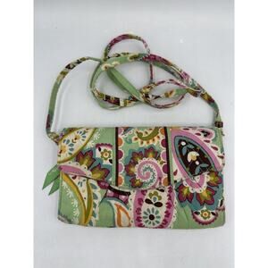Vera Bradley Tutti Frutti Crossbody Small Wallet Paisley Messenger Purse Bag